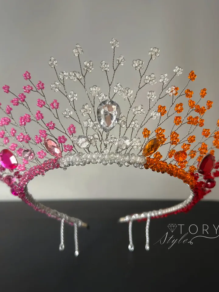Flowers crown, Pride headpiece, Lesbian accessories, Pride jewelry, Lesbian jewelry, LGBT accessories, LGBTQ jewelry