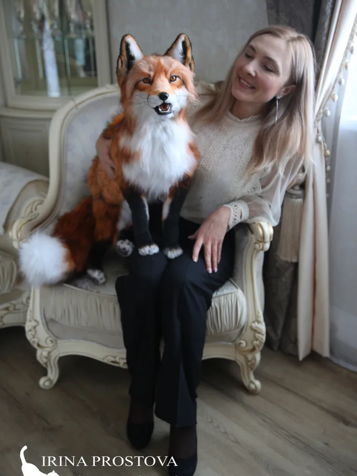 Fox Alice realistic plush toy.