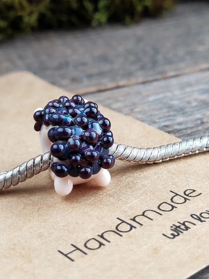 Hedgehog charm Hedgehog dread beads Hedgehog bead Hedgehog bracelet Glass Hedgehog BHB big hole bead Lampwork Hedgehog jewelry