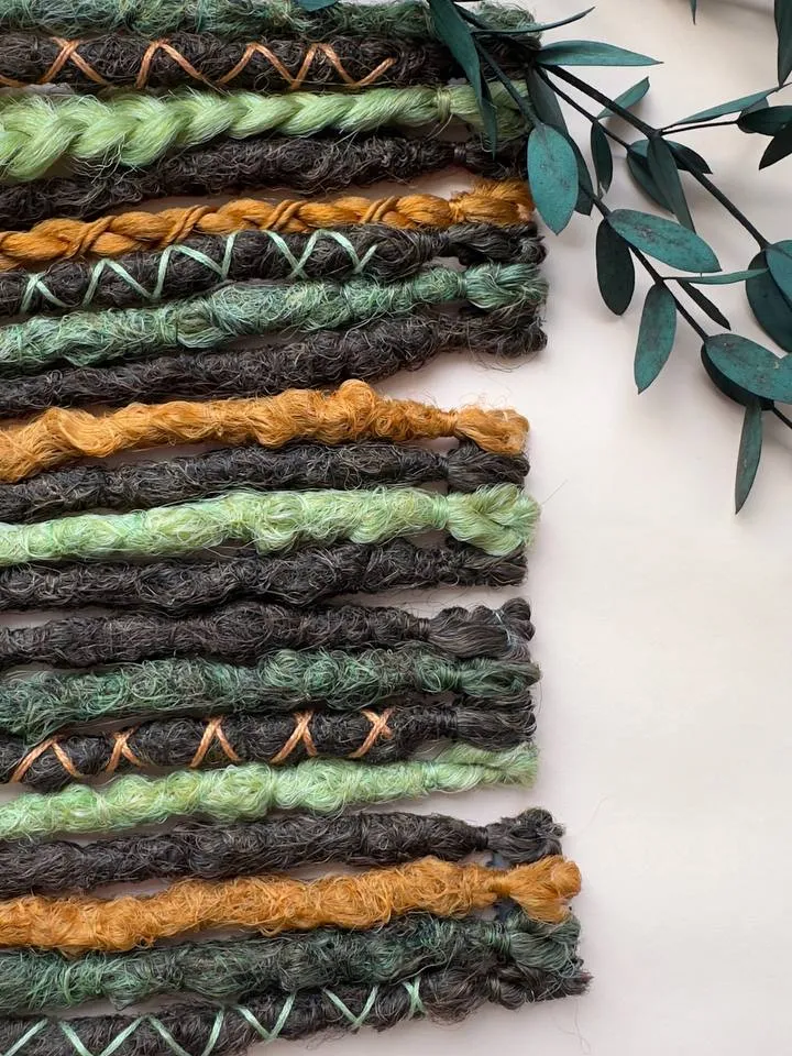 Green ombre synthetic crochet De dreadlocks Ready to ship