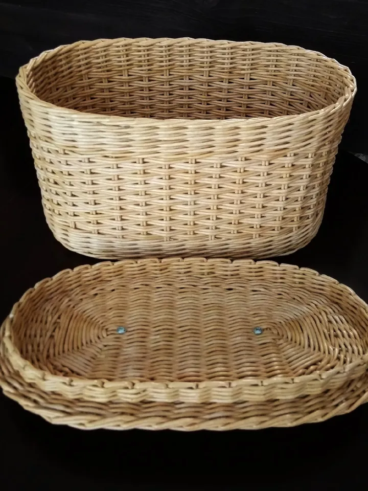 Basket with Lid Bread Basket Bread Storage Box with Linen Bag Wicker Basket Wicker Box Kitchen Organization Box with Lid