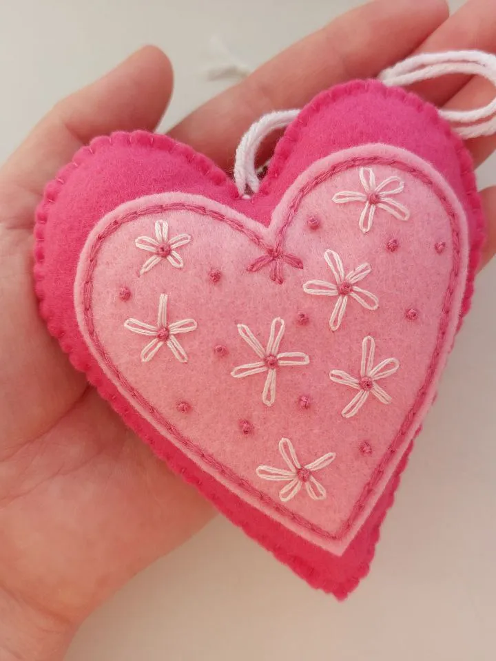 Pink heart Valentine's day ornaments, Valentine's day decor, Valentines day gift