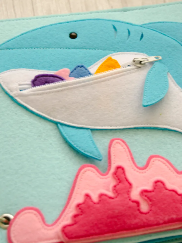 Quiet book page, Under the sea, Shark, Pattern and Tutorial, SVG files