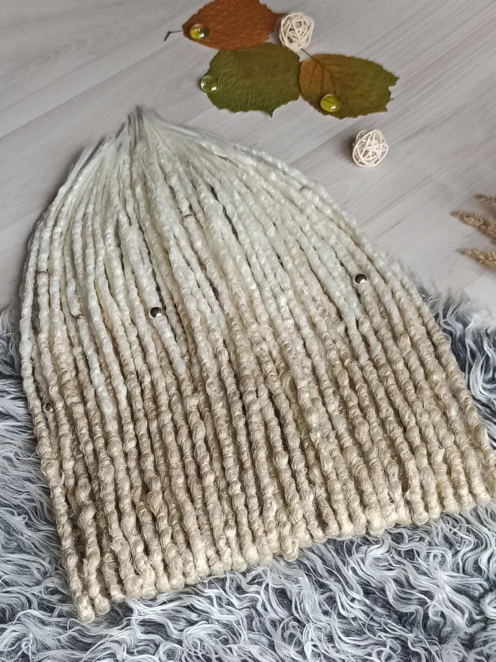 Blonde to White Natural Look Dreadlock Extensions Double or Single Ended Boho Hair Extensions Faux Fake Dreads