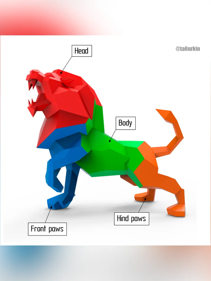 Welding Project Plans Drawings Lion (DXF, PDF)