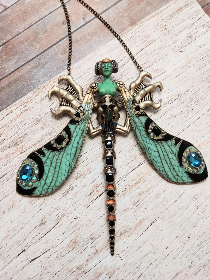 Necklace "Running dragonfly" based on Rene Lalique