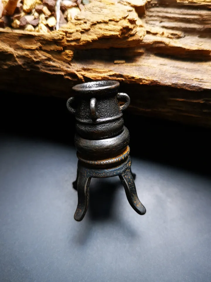Gandhanra Handmade Tibetan Cone Incense Burner Model,Hanging Pot and Stove Model,Made of Cold Iron