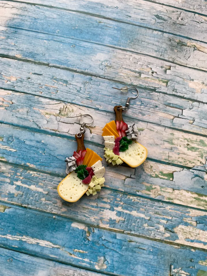 Miniature Earring Charcuterie Board with Polymer Clay