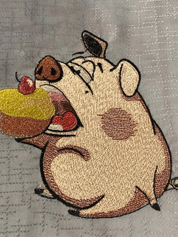 Piggy Sweet tooth Embroidery Design DIGITAL EMBROIDERY