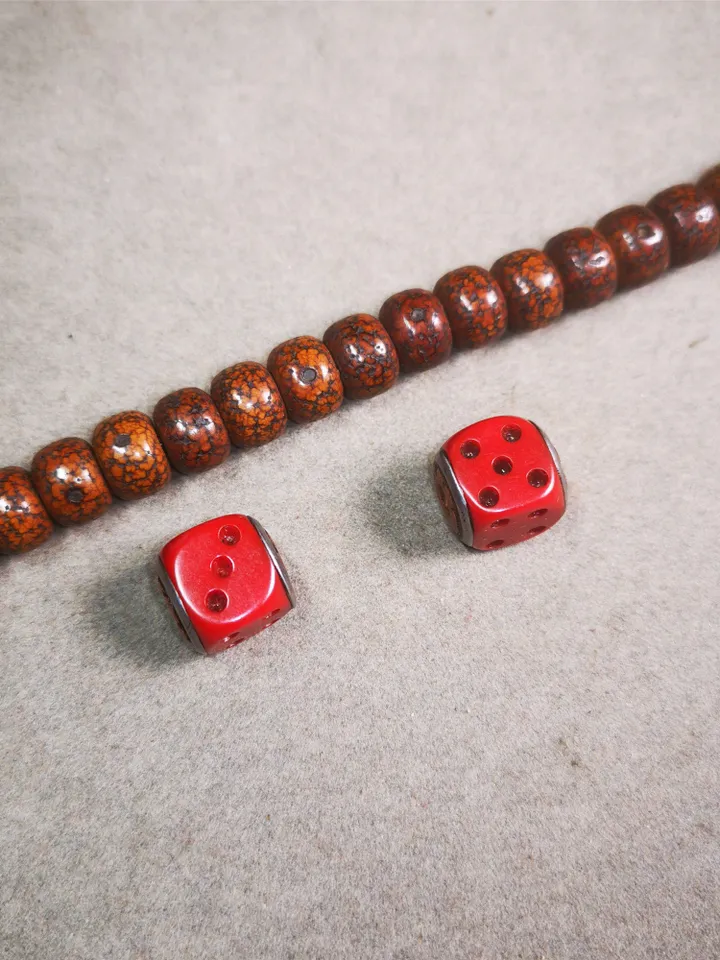 Gandhanra Tibetan Mala Spacer Beads,Old Plastice Marker Beads for Prayer Beads Necklace Accessories, 0.5" × 0.47"