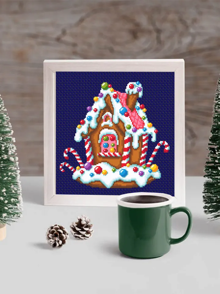 Gingerbread house cross stitch pattern download PDF Christmas pattern digital PDF Gingerbread cookies cross stitch chart Happy New Year #N39