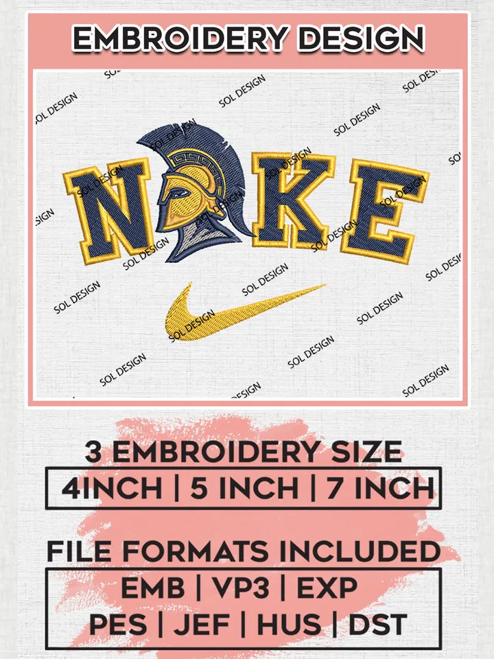 Nike UNC Greensboro Spartans Machine Embroidery Design, NCAA UNC Greensboro Spartans Embroidery Design Design files, NCAA Embroidery Designs, NCAA Machine Embroidery Designs, Digital Download