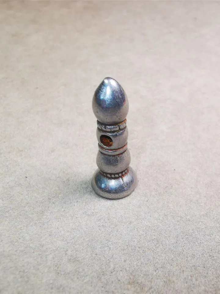 Gandhanra Handmade Tibetan Amulet,Stupa Pagoda Stamp Pendant Bead,Spacer Bead for Mala,Bag Hanging,Prayer Bead Accessories,1.0" × 0.3"