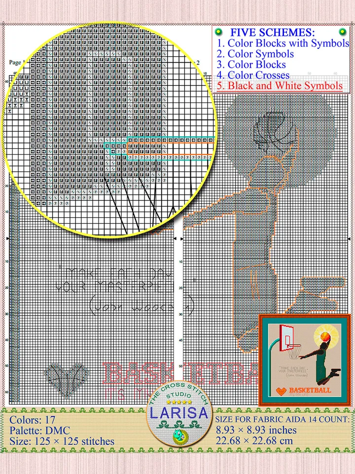 Basketball Cross Stitch Pattern | Basketball Player