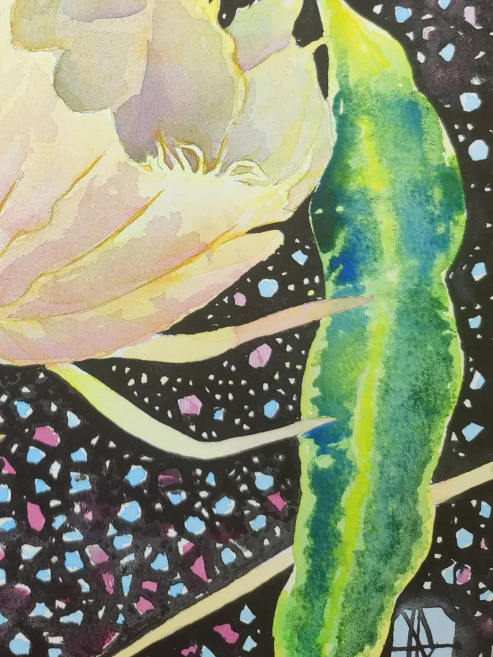 Original author's painting / Watercolor / Abstraction / Flower