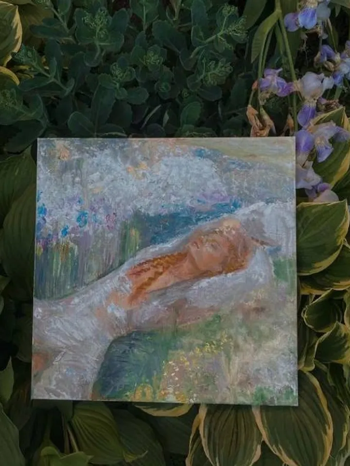 Girl Among Irises