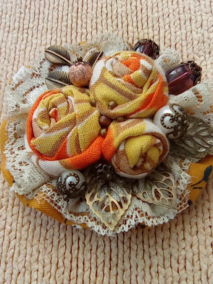 Handmade Textile brooch