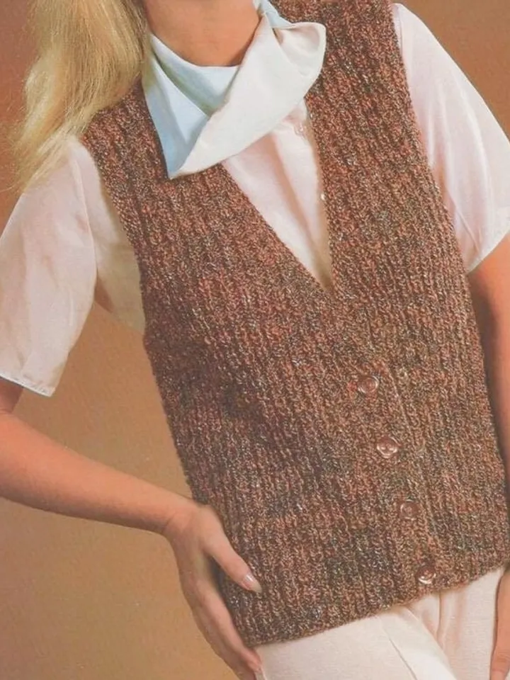 Waistcoat knitting pattern , knitting women waistcoat ,easy waistcoat PDF instant download