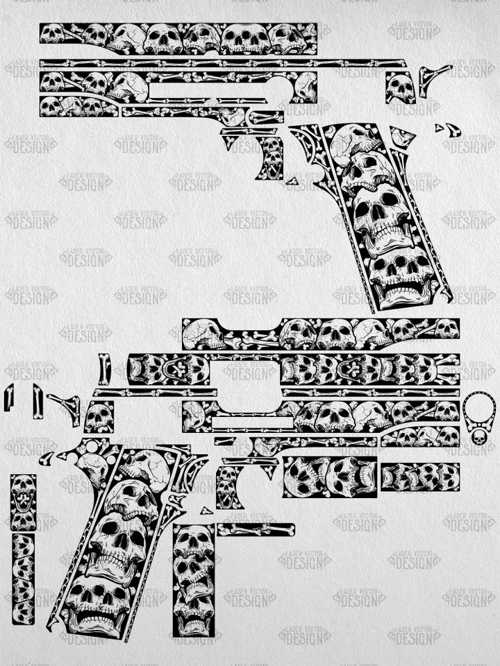 VECTOR DESIGN Colt 1911 Government Skulls and bones