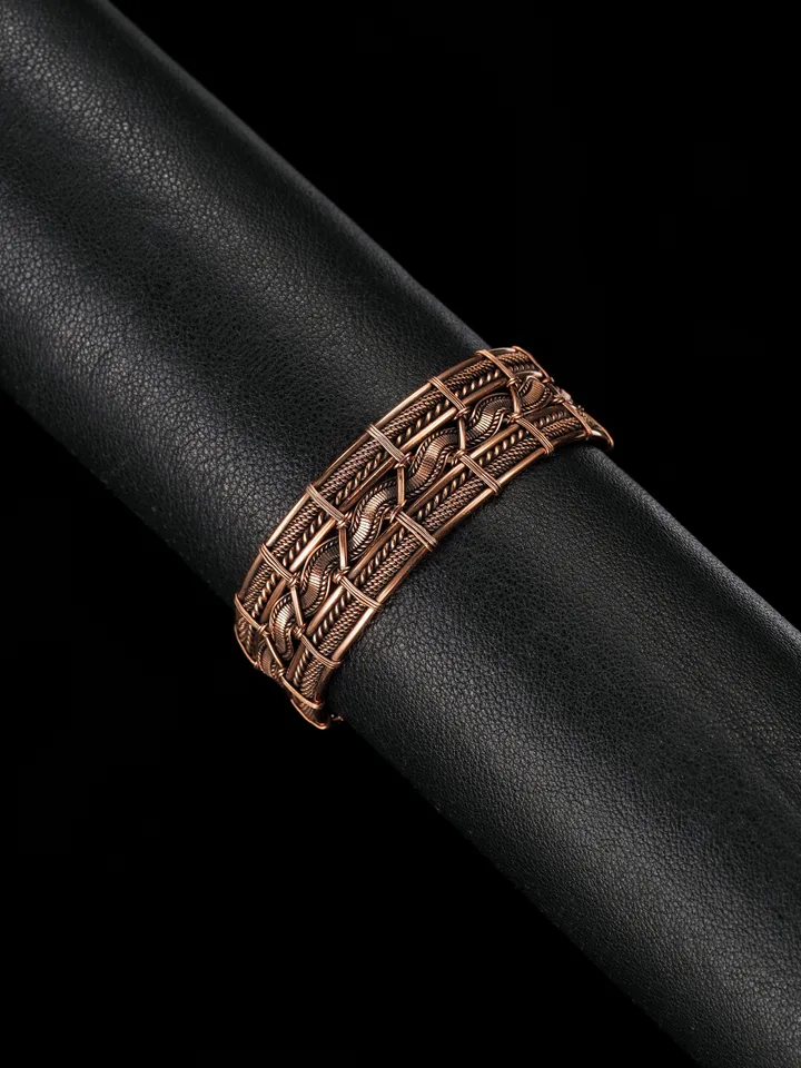 Copper wire wrapped bracelet for woman 7th Anniversary gift Small size bracelet