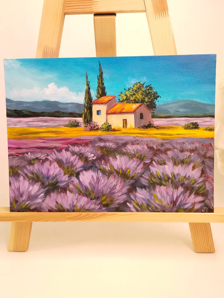Lavender field oil painting