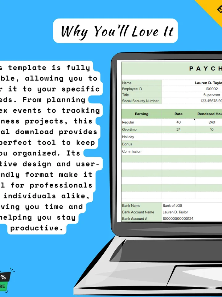 Payroll and Paycheck Calculator Template, Sheets Salary Calculator, Digital Download, Easy-to-Use Income Deduction Tracker for Budgeting