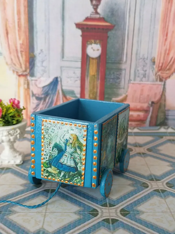 Trolley for dollhouse. Doll toy.1:12 scale.