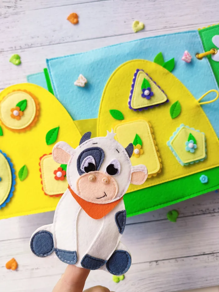 Farm Animals Quiet book pattern, Felt activity book pattern pdf, DYI Quiet book sewing for kids 2, 3, 4year old, Baby soft book tutorial