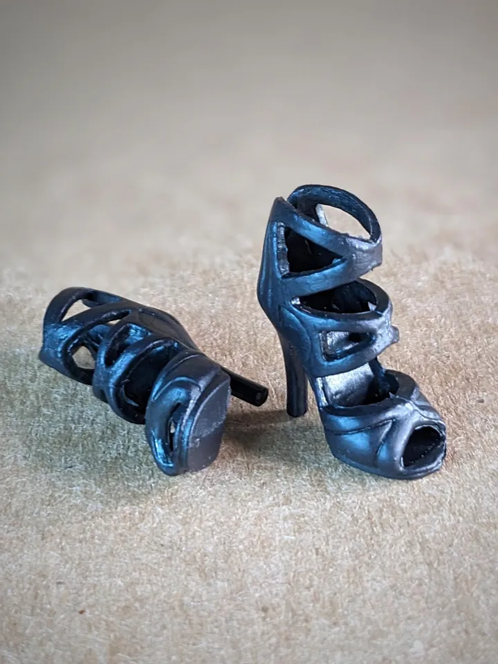 Black high heels sandals for 1/6 scale female dolls