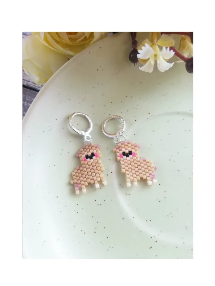 Beaded Earrings , Handmade Earrings Woman , mini earrings , baby earrings , cute animals