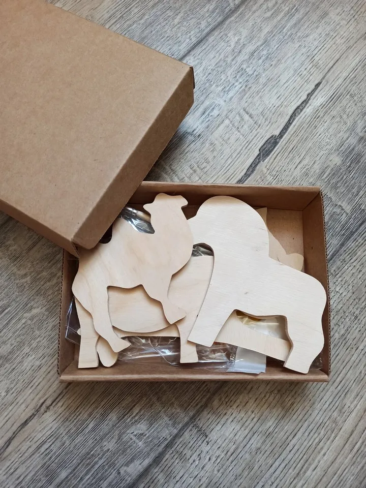 animal figurines for painting,kids craf kit ,set Wooden Shape For Craft