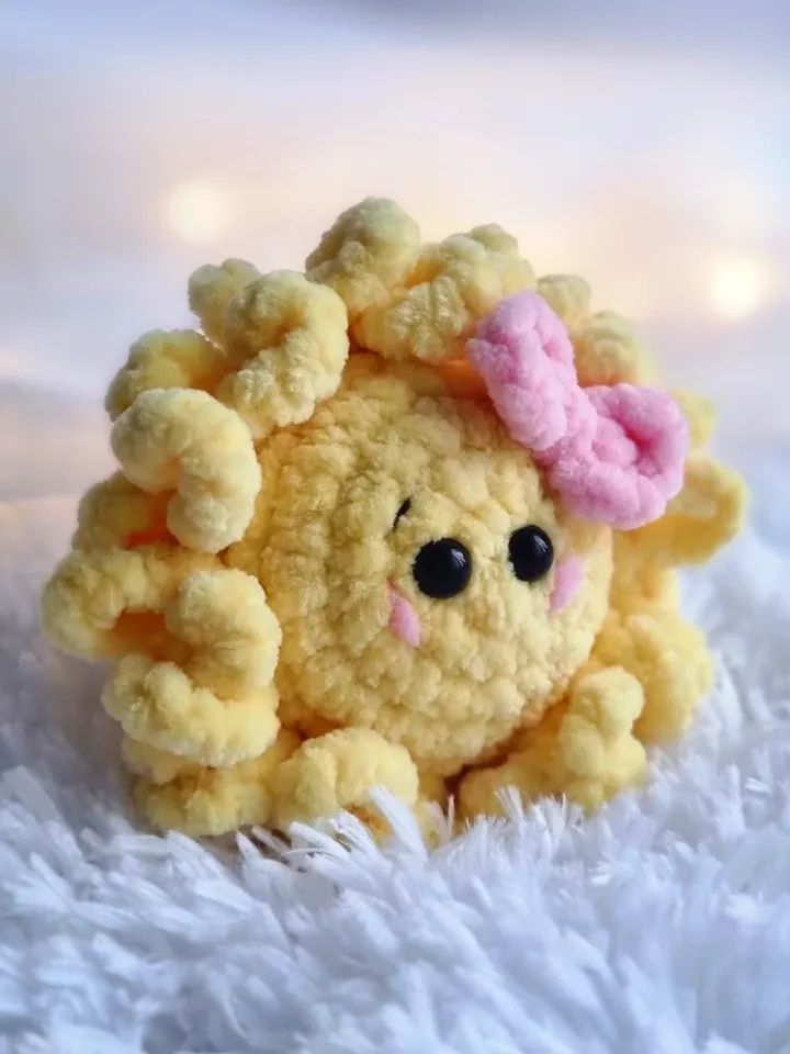 Crochet sun pattern. Amigurumi sun pattern. Crochet sunbeam pattern. Crochet sunshine pattern