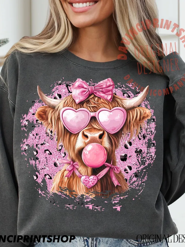 Valentines Highland Cow Png, Valentines Coquette, Valentines Png, Valentines Day Png Design, Love Png, Western Valentine, Pink Valentine png