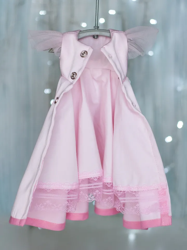 Beautiful pink fluffy dress for Paola Reina doll, Little Darling by Dianna Effner clothes, 13 inch doll clothes