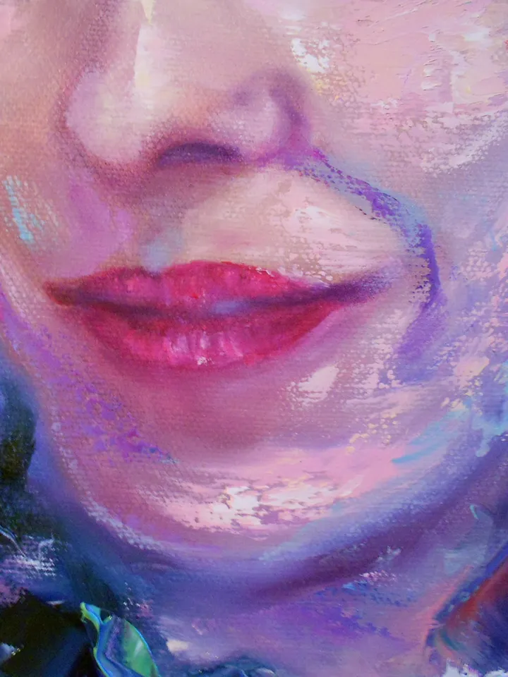 Original Oil Painting On Canvas Girl in Wonderland Love Artist Svinar Oksana
