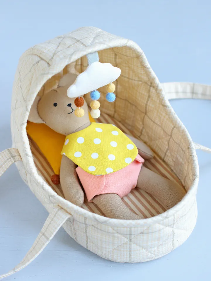 PDF Hooded Basket for Mini Doll Sewing Pattern