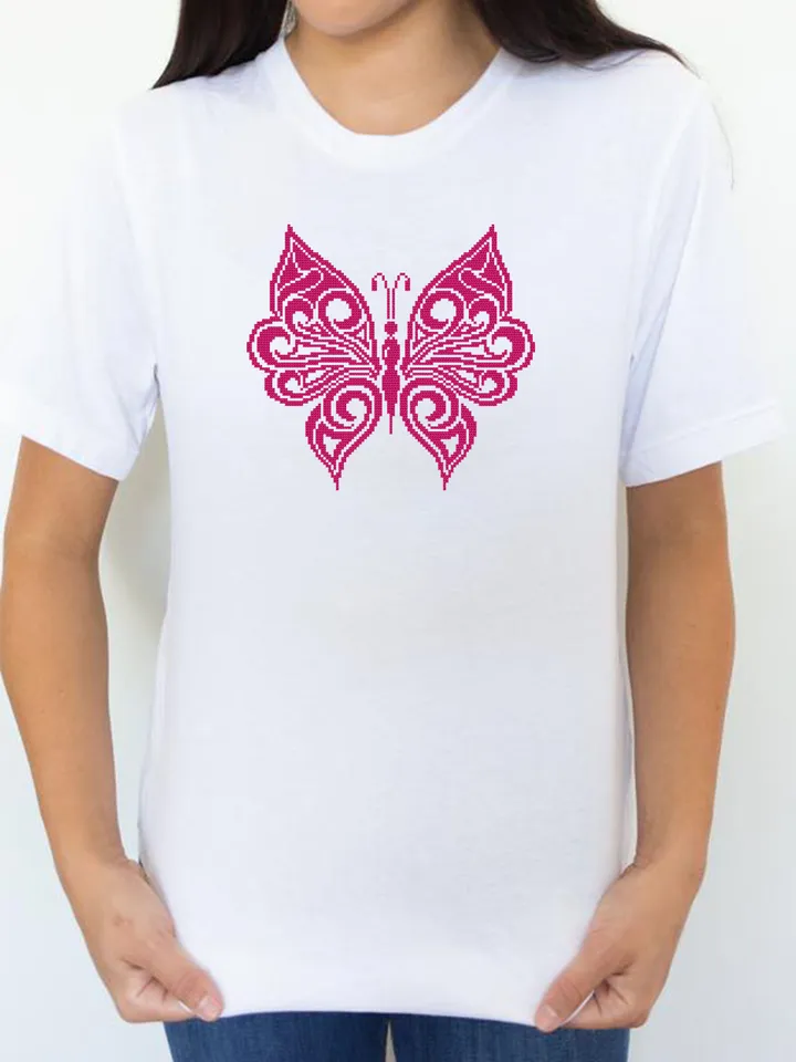Monochrome butterfly cross stitch pattern PDF download Mandala butterfly embroidery PDF, Vintage butterfly ornament pattern Home decor #M227