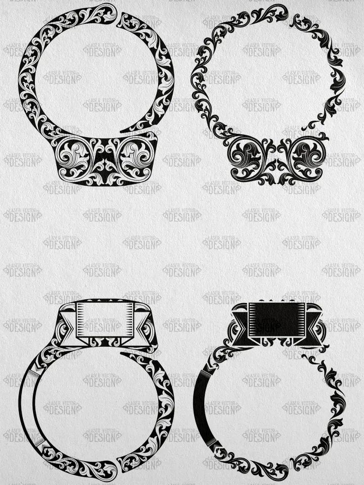 VECTOR DESIGN Handcuff Smith & Wesson Model 100-1B Scrollwork 1