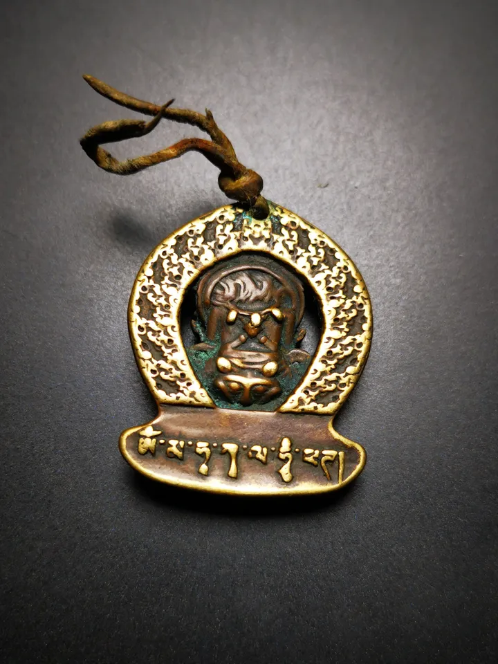Gandhanra Antique Tibetan Buddhism Amulet Pendant,Panjaranata Mahakala,80 Years Old