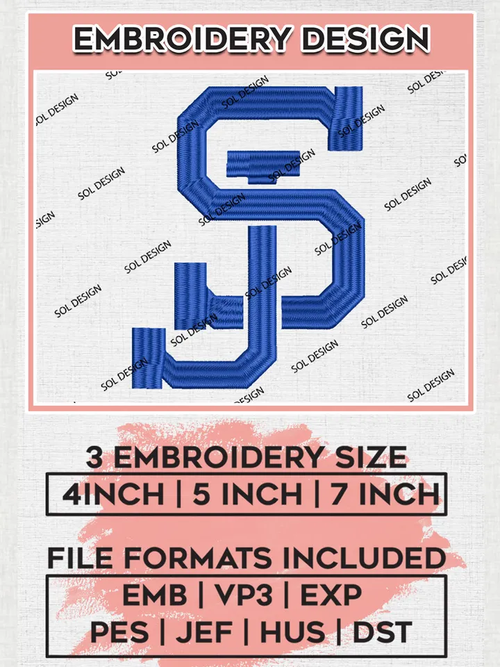 SJ State Spartans Team Logo embroidery designs, NCAA San José State Spartans Logo Machine embroidery files, NCAA Team Logo embroidery designs, NCAA Game Day Machine embroidery designs, Digital Download
