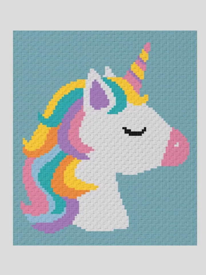 Crochet C2C Unicorn graphgan blanket pattern