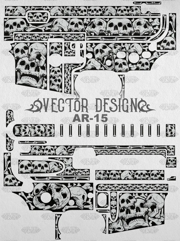 VECTOR DESIGN AR-15 Skulls and bones
