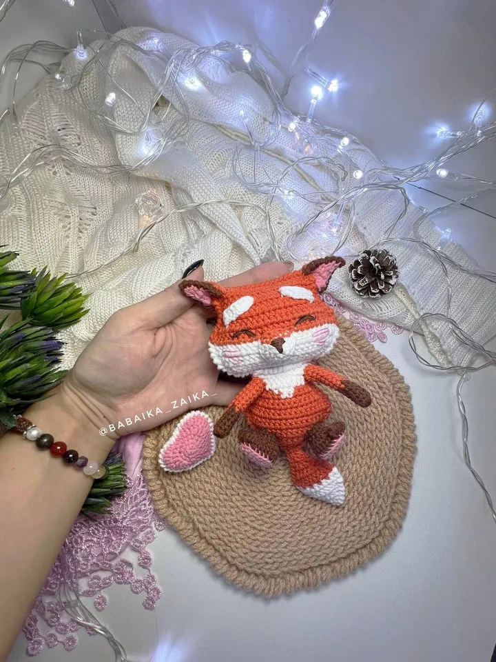 PDF Crochet Pattern Cute Fox and Heart, Amigurumi baby fox pattern, Crochet Heart, Cute fox Animal pattern Amigurumi animal Crochet baby fox