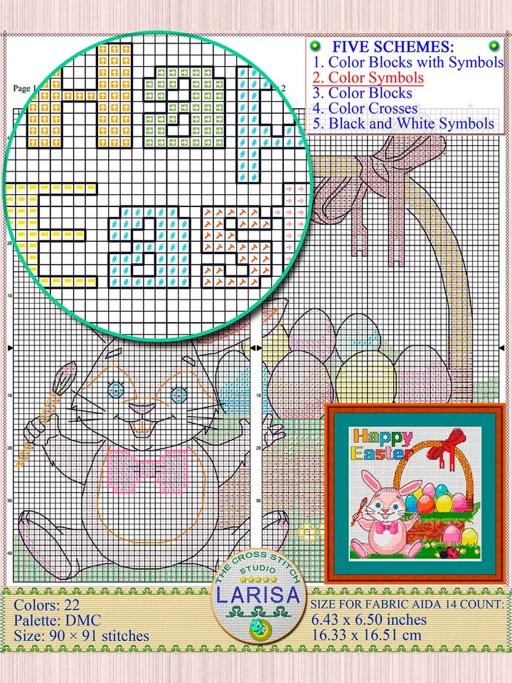 Happy Easter Cross Stitch Pattern | Easter Bunny