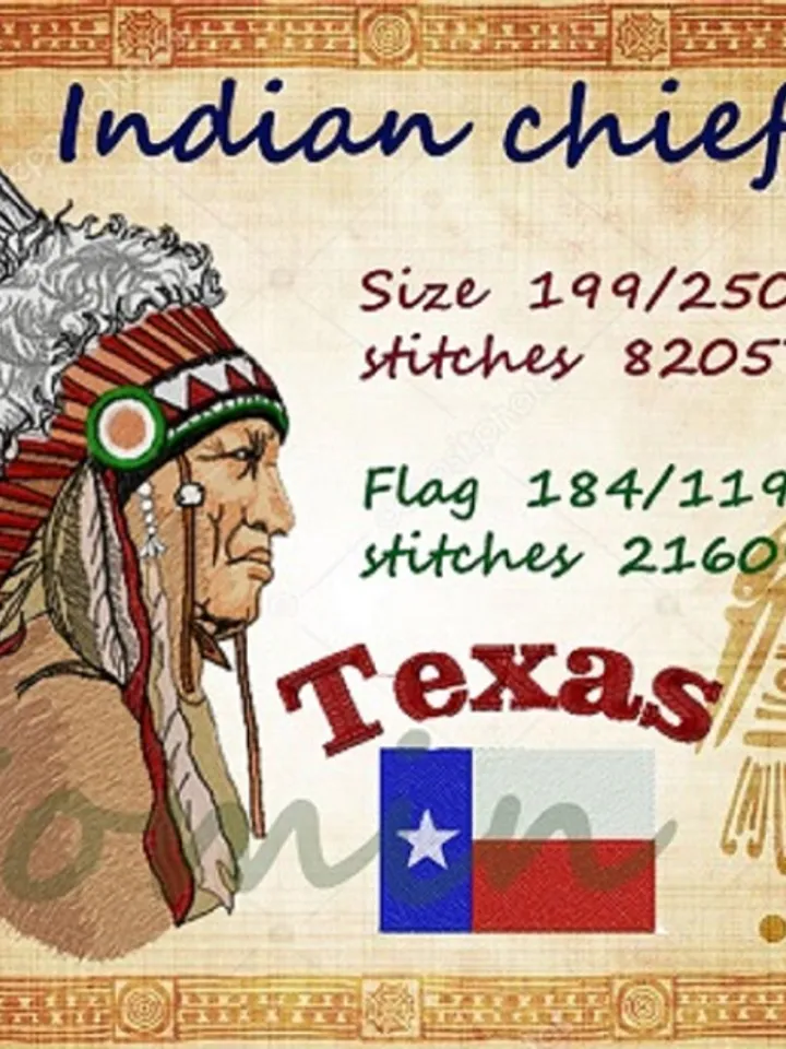 Native American Chief Machine Embroidery Design DIGITAL EMBROIDERY