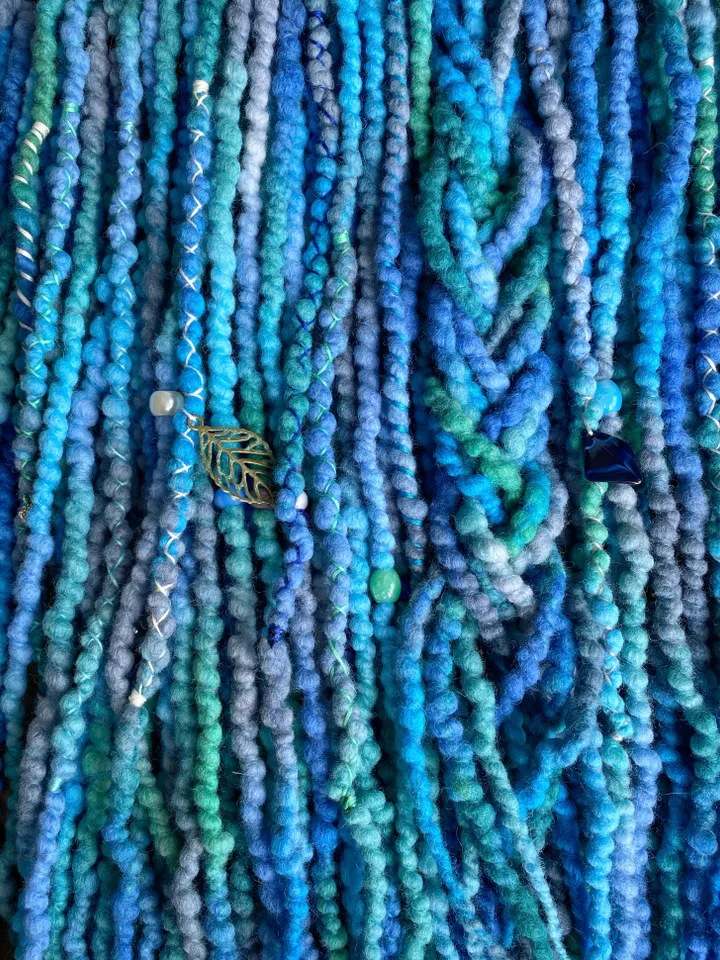 Turquoise blue Wool Double Ended dreads β¨