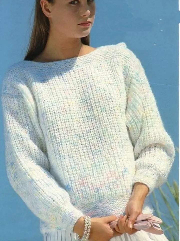 Sweater knitting pattern, beginner sweater pattern, easy sweaters knitting instant download