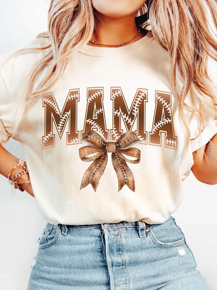 Football Mama png design sublimation png retro mama png game day png design varsity mama png,Coquette Bow png tee shirt png football mom