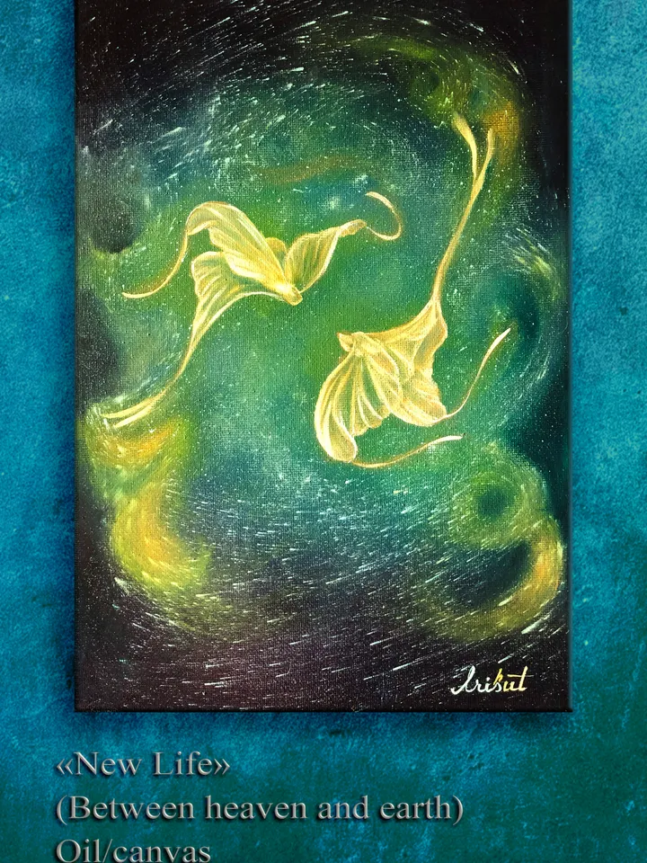 Butterflies Painting Space Artwork Underwater Original Art