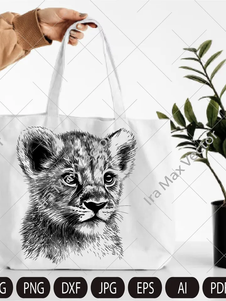 Baby Lion svg,Lion cub face svg, Nursery Decor, Safari African Animals, Lion Cub, Nursery Wall Art, Kids Printable Art